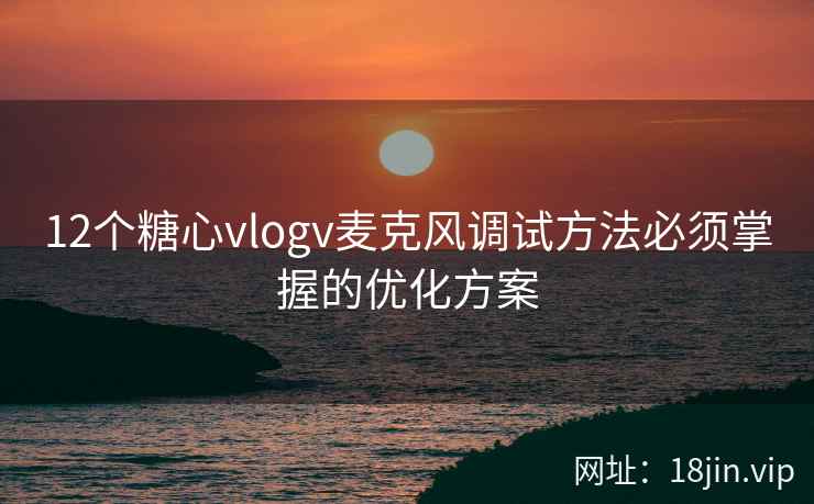12个糖心vlogv麦克风调试方法必须掌握的优化方案