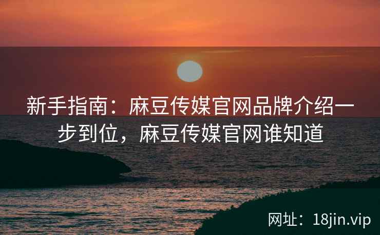 新手指南：麻豆传媒官网品牌介绍一步到位，麻豆传媒官网谁知道